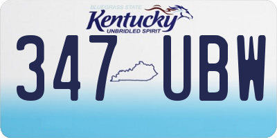 KY license plate 347UBW