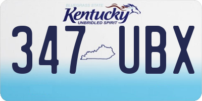 KY license plate 347UBX