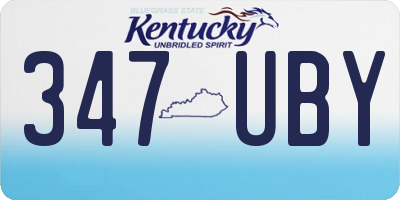 KY license plate 347UBY