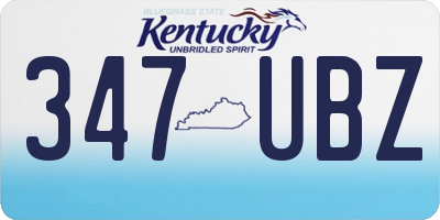 KY license plate 347UBZ