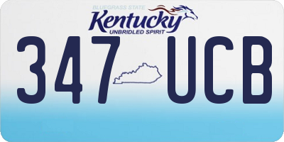 KY license plate 347UCB