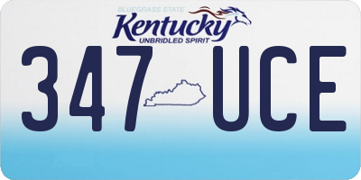 KY license plate 347UCE