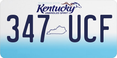 KY license plate 347UCF