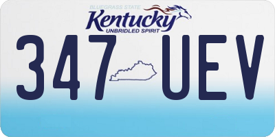 KY license plate 347UEV