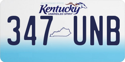 KY license plate 347UNB