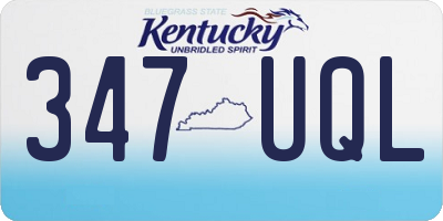 KY license plate 347UQL