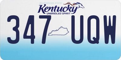 KY license plate 347UQW
