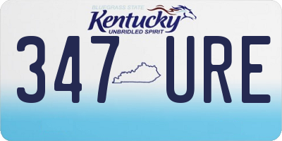 KY license plate 347URE