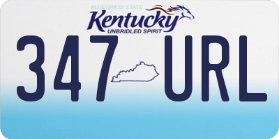 KY license plate 347URL