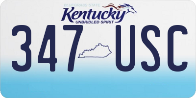 KY license plate 347USC