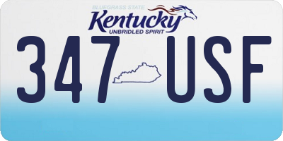 KY license plate 347USF
