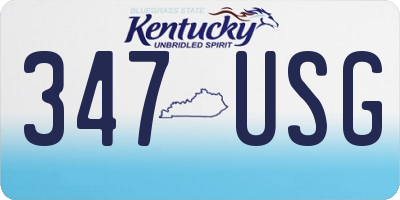 KY license plate 347USG