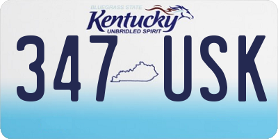 KY license plate 347USK