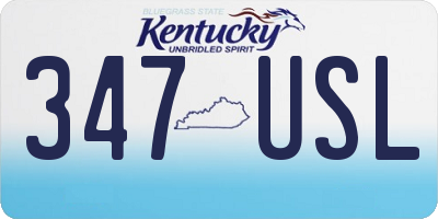 KY license plate 347USL