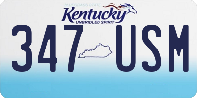 KY license plate 347USM