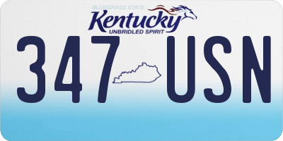 KY license plate 347USN