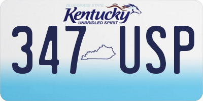 KY license plate 347USP