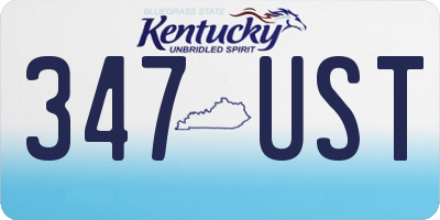 KY license plate 347UST