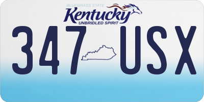 KY license plate 347USX