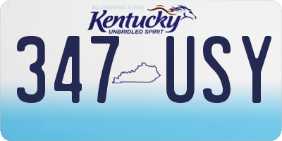 KY license plate 347USY