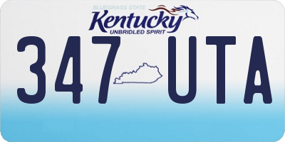 KY license plate 347UTA