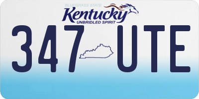 KY license plate 347UTE