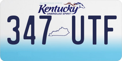 KY license plate 347UTF