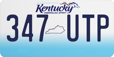 KY license plate 347UTP