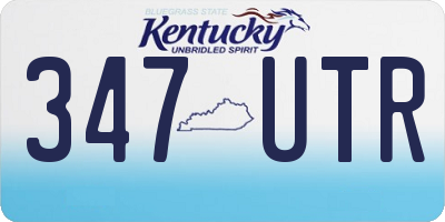 KY license plate 347UTR