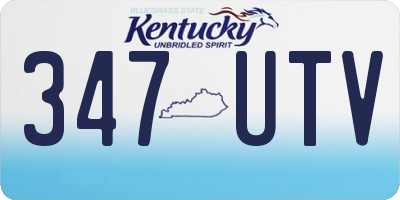 KY license plate 347UTV