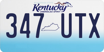 KY license plate 347UTX
