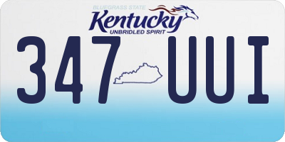 KY license plate 347UUI