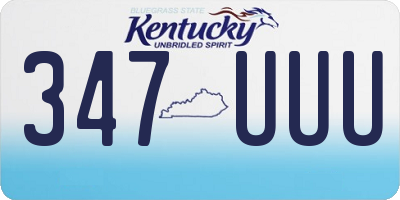 KY license plate 347UUU
