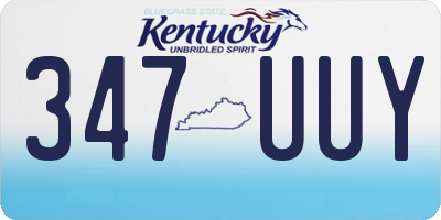 KY license plate 347UUY