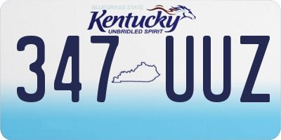 KY license plate 347UUZ