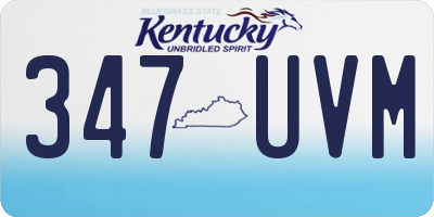 KY license plate 347UVM