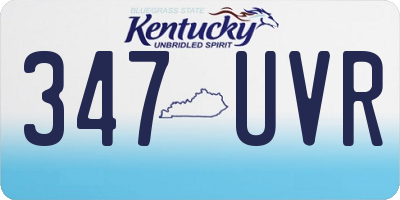 KY license plate 347UVR