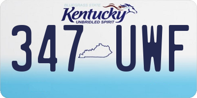 KY license plate 347UWF