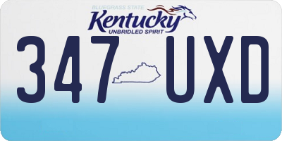 KY license plate 347UXD