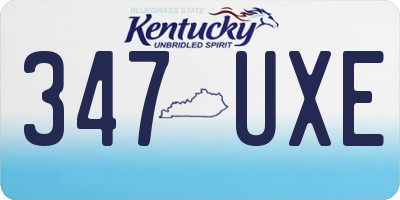 KY license plate 347UXE