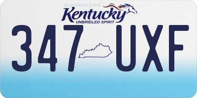 KY license plate 347UXF