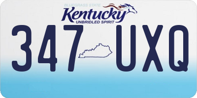 KY license plate 347UXQ