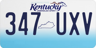 KY license plate 347UXV