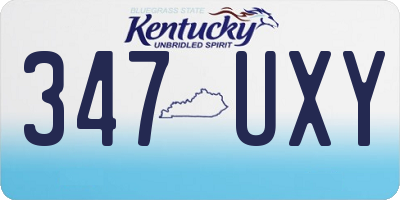 KY license plate 347UXY