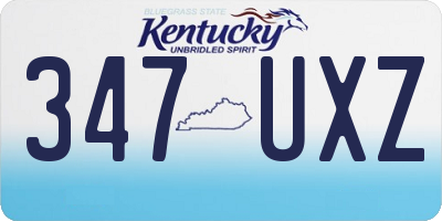 KY license plate 347UXZ