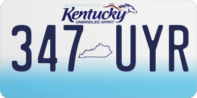 KY license plate 347UYR