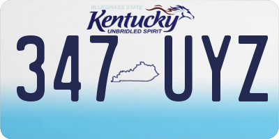 KY license plate 347UYZ