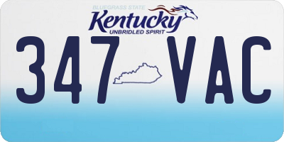 KY license plate 347VAC
