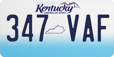 KY license plate 347VAF