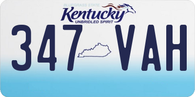 KY license plate 347VAH